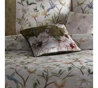 Appletree - Red Floral Velvet Cushion (43 x 43cm) - Reversible Designs - Piped Edge - Dragonfly Cushion in Red - Matching Bedding Available - Flower Cushion with Cover Included/Cushion Insert
