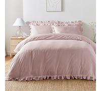 Appletree - Lavender Frill Duvet Cover - Super King Bedding Size (260 x 220cm) - Soft 100% Cotton - 2 Pillowcases - Frilly Bedding - Ruffle Duvet Cover in Purple - Ruffle Bedding - Lilac Bedding
