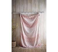 Appletree 'Sakari' Banded Tassled Bedspread in Terracotta Appletree Terracotta