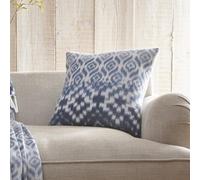 Appletree Sakari Blue Ganado Cushion - 43 x 43cm - Soft Heavy Brushed Cotton with Piped Edge - Tribal Pattern Decorative Cushion - Cover & Filling Included - Blush Blue Home Decor Accent