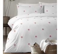 Dot Garden Duvet Cover and Pillowcase Set Pink White