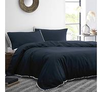 Appletree Signature - Lynton - Pom Pom Duvet Cover Set - Single Bed Size in Navy