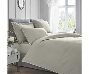 Appletree Silver Duvet Cover Set - King Size (230 x 220cm) - 100% Cotton 200 Thread Count Bedding - 2 Pillowcases - Hotel-Style Luxury with Piped Edges - Soft Grey Bed Linen