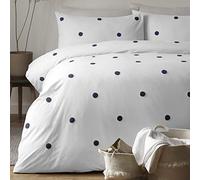 Dot Garden Duvet Cover and Pillowcase Set Nvay White/Navy