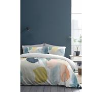 Appletree Duvet Cover White Watercolour - 100% Cotton Reversible 1 Pillowcase - Single 140x200cm