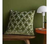 Appletree Style - Star Geo - Velvet Filled Cushion - 43 x 43cm in Green