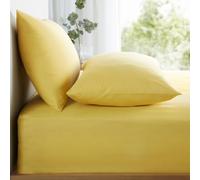Appletree - Super King Fitted Sheet (182 x 200 x 28cm) - Plain, Luxury 100% Cotton - Light Yellow Bed Sheet