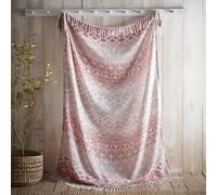 Appletree - Terracotta Ganado Throw (180 x 130cm) - Soft Touch Throw - Tribal Pattern Blanket in Terracotta - Orange Throw Blanket - Cushion Available - Orange Sofa Throw with Tassels