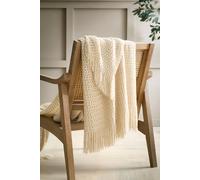 Appletree 'Textured Knit' Knitted Throw in Natural | Size: 130 cm x 180 cm Appletree Natural 130 cm x 180 cm