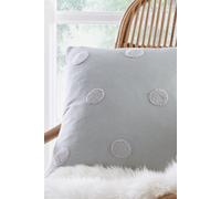 Appletree 'Tufted Spots' Textured Filled 100% Cotton Cushion in Silver | Size: 43 cm x 43 cm Appletree Silver 43 cm x 43 cm