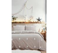 Appletree Tufted Trees 100% Cotton Natural Duvet Cover Set