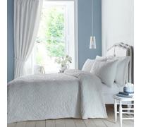 Appletree - White Floral Embossed Duvet Cover - Double Bedding Size (200 x 200cm) - Soft Touch - 2 Pillowcases - White Bedding with Engraved Flowers - White Vintage Floral Duvet Cover - Luxury Bed Set