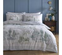 Appletree Willow Tree Scene Duvet Cover Set Double 200 x 200cm - 100% Cotton Bedding with Scenic Willow Tree Design, Includes 2 Pillowcases