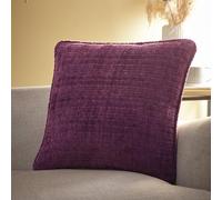 Appletree - Wine Red Chenille Cushion (43 x 43cm) - 100% Recycled Polyester - Filling Included - Mauve Red Cushion with Cover Included/Cushion Insert - Cushion in Wine Red for Sofa/Living Room