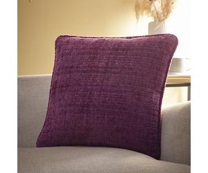 Appletree - Wine Red Chenille Cushion (43 x 43cm) - 100% Recycled Polyester - Filling Included - Mauve Red Cushion with Cover Included/Cushion Insert - Cushion in Wine Red for Sofa/Living Room