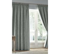 Appletree Heritage - Worcester - Jacquard Pair of Pencil Pleat Curtains With Tie-Backs - 66" Width x 90" Drop (168 x 229cm) in Green