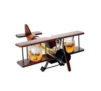 APPLEUXE-1000ml Airplane Glass Decanter Set - Clear Glass Whiskey Decanter for Spirits, Scotch, Bourbon & Wine | Aviation-Themed Barware Gift for Men | Gift for Pilots & Whiskey Lovers