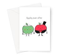 Appley Ever After Greeting Card | Funny Apple Pun Congratulations Card, Just Got Married Card, Wedding Card, Happily Ever After