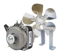 Appli Parts refrigeration condenser motor 16W 115V 60Hz 0.95A 1450rpm includes base and 10in aluminum Fan Blade CCW shaft end Universal fit APFM-161E