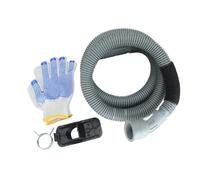 Appliance Drain Hose Assembly Corrugated Washer Replacement with Angled Outlet Connector, Mounting Bracket, Metal Clamp for Household Repair Work Washer Discharge Tube Drain Line Replacement