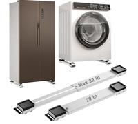 Appliance Rollers Heavy Duty 20-32in New Generation Extendable Appliance Rollers Anti Slip Mobile Washing Machine Base Easily Move Dryers, Refrigerators, Furniture (White)
