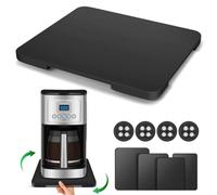 Appliance Slider 360° Rolling Tray for Coffee Maker Bamboo Coffee Pot Slider Tray Countertop Rotation Sliding Tray with Wheels, Small Appliances Mat Black (Small 11.8" × 9.8" × 0.6")