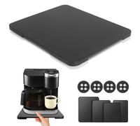 Appliance Slider 360° Rolling Tray for Coffee Maker Bamboo Coffee Pot Slider Tray Countertop Rotation Sliding Tray with Wheels, Small Appliances Mat Easily from Under the Cabinet Black(13.9"×11.6")