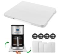 Appliance Slider 360° Rolling Tray for Coffee Maker- Bamboo Coffee Pot Slider Tray Countertop Rotation Sliding Tray with Wheels, Small Appliances Mat White (small 11.8" × 9.8" × 0.6")