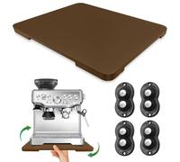 Appliance Slider 360° Rolling Tray for Coffee Maker- Bamboo Coffee Pot Slider Tray for Countertop Rotation Sliding Tray with Wheels, Appliances Mat Easily from Under The Cabinet, Brown (15.7"×13")
