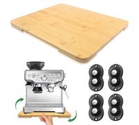 Appliance Slider 360° Rolling Tray for Coffee Maker Bamboo Coffee Pot Slider Tray for Countertop Rotation Sliding Tray with Wheels, Kitchen Appliances Mat Easily from Under The Cabinet (12.79"×15.75")