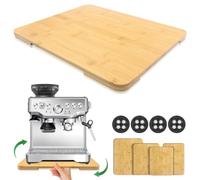 Appliance Slider 360° Rolling Tray for Coffee Maker Bamboo Coffee Pot Slider Tray for Countertop Rotation Sliding Tray with Wheels, Kitchen Appliances Mat Easily from Under The Cabinet (12.79"×15.75")
