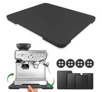 Appliance Slider, 360° Rolling Tray for Coffee Maker, Bamboo Coffee Pot, Slider Tray for Countertop with Wheels, Appliance Mat Easily Under Cabinet, Black (Large 15.7" x 13")
