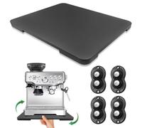 Appliance Slider, 360° Rolling Tray for Coffee Maker, Bamboo Coffee Pot, Slider Tray for Countertop with Wheels, Appliance Mat Easily Under Cabinet, Black (Large 15.7" x 13")