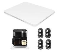 Appliance Slider 360° Rolling Tray for Coffee Maker, Bamboo Sliding Coffee Maker Tray, Countertop Rotation Sliding Tray with Wheels, Mat for Small Appliances