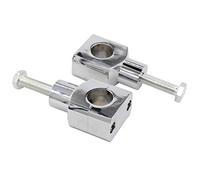 ApplianPar Chrome Motorcycle 1 Inch Handlebar Risers Round Bar Mount Clamp for Honda for Kawasaki for Suzuki for Yamaha Sliver Pack of 2