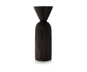 Applicata Shape cone vase Black stained oak