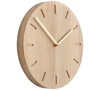 Applicata - Watch:Out Wall Clock, Oak / Brass - Oak