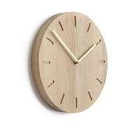 Applicata Watch:Out wall clock oak oak-brass