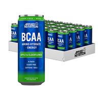 Applied Nutrition BCAA Energy Drink With Caffeine - BCAA Amino Hydrate + Energy, Sugar Free, Branch Chained Amino Acids (Pack of 24) (Apple & Elderflower)