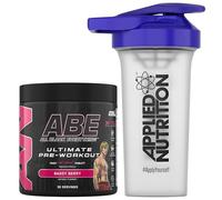 Applied Nutrition Bundle ABE Pre Workout 375g + 700ml Protein Shaker | All Black Everything Pre Workout Powder, Energy & Physical Performance with Creatine, Beta Alanine (Baddy Berry)