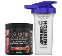 Applied Nutrition Bundle ABE Pre Workout 375g + 700ml Protein Shaker | All Black Everything Pre Workout Powder, Energy & Physical Performance with Creatine, Beta Alanine (Cherry Cola)