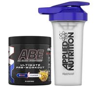 Applied Nutrition Bundle ABE Pre Workout 375g + 700ml Protein Shaker | All Black Everything Pre Workout Powder, Energy & Physical Performance with Creatine, Beta Alanine (Energy Flavour)