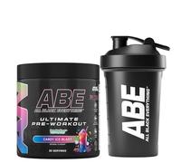 Applied Nutrition Bundle ABE Pre Workout 375g + ABE Black Shaker 400ml | All Black Everything Pre Workout Powder, Energy Drink, Physical Performance, Creatine, Beta Alanine, Caffeine (Candy Ice Blast)