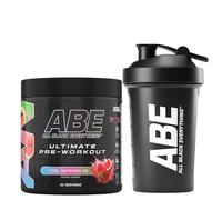 Applied Nutrition Bundle ABE Pre Workout 375g + ABE Black Shaker 400ml | All Black Everything Pre Workout Powder, Energy Drink, Physical Performance, Creatine, Beta Alanine, Caffeine (Cool Watermelon)