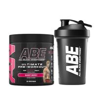 Applied Nutrition Bundle ABE Pre Workout 375g + ABE Black Shaker 400ml | All Black Everything Pre Workout Powder, Energy Drink, Physical Performance, Creatine, Beta Alanine, Caffeine (Baddy Berry)