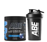 Applied Nutrition Bundle ABE Pre Workout 375g + ABE Black Shaker 400ml | All Black Everything Pre Workout Powder, Energy Drink, Physical Performance, Creatine, Beta Alanine, Caffeine (ICY Blue Raz)