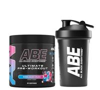 Applied Nutrition Bundle ABE Pre Workout 375g + ABE Black Shaker 400ml | All Black Everything Pre Workout Powder, Energy Drink, Physical Performance, Creatine, Beta Alanine, Caffeine (Bubblegum Crush)