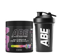 Applied Nutrition Bundle ABE Pre Workout 375g + ABE Black Shaker 400ml | All Black Everything Pre Workout Powder, Energy Drink, Physical Performance, Creatine, Beta Alanine, Caffeine (Sour Gummy Bear)