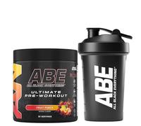 Applied Nutrition Bundle ABE Pre Workout 375g + ABE Black Shaker 400ml | All Black Everything Pre Workout Powder, Energy Drink, Physical Performance, Creatine, Beta Alanine, Caffeine (Fruit Punch)
