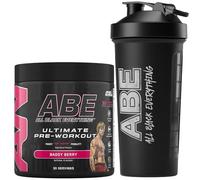 Applied Nutrition Bundle ABE Pre Workout 375g + ABE Black Shaker 700ml | All Black Everything Pre Workout Powder, Energy Drink, Physical Performance, Creatine, Beta Alanine, Caffeine (Baddy Berry)